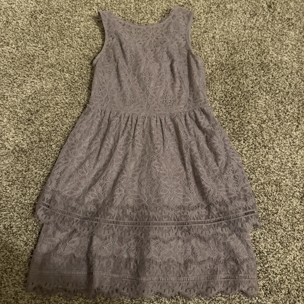 Chic Lace Mini Dress in Lavender